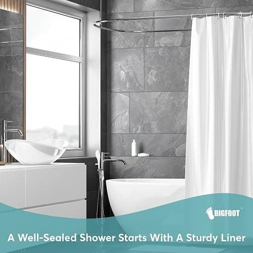 BigFoot Clear Shower Curtain - 72x72 Odorless Plastic with Magnets, Washable Long Bathroom Curtain - Premium PEVA Waterproof Bath Curtain, Rust-Proof Bathroom Essentials thumbnail 2