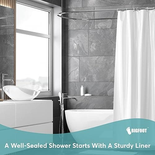 BigFoot Clear Shower Curtain Liner - 72x72 Odorless Plastic with Magnets, Washable Long Bathroom Curtain - Premium PEVA Waterproof Bath Shower Liner, Rust-Proof Bathroom Essentials - 1a Peva Clear Premium - 72"W x 72"L (Pack of 1) thumbnail 2