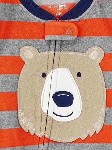 Simple Joys by Carter's baby-boys Loose-Fit Flame Resistant Fleece Footed Pajamas thumbnail 4