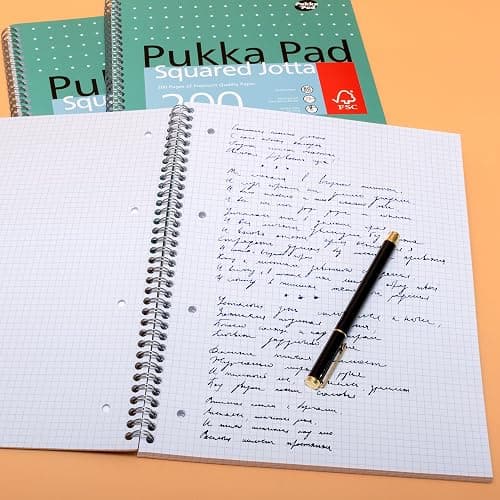 Pukka Pad, A4 Squared Metallic Jotta Book Bulk 1 Pack – 29.7 x 23cm – Wirebound Notebook with 80GSM Paper – Features 4-Hole Punch Margins and Perforated Edges - 200 Pages, Green thumbnail 7
