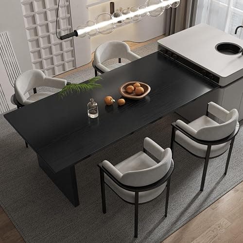 Abyssaly Black Vinyl Wrap Self Adhesive Wallpaper, Wood Effect Sticky Back Plastic Roll for Furniture, Removable Peel and Stick Wallpaper Decorative Furniture Kitchen 30cm X 200cm thumbnail 6