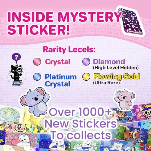 Semboh Sticker Bracelet Kit with Collection Book, 240 Mini Stickers Set, Wearable & Shareable Sticker Rolls, Kids Beading Set for Bracelet & Necklace Making, 1000+ Designs (6X Drop) thumbnail 7