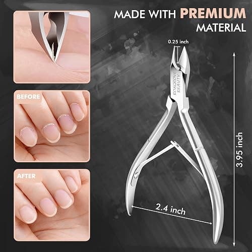 Professional Cuticle Cutter Trimmer Manicure Tools with Double Spring– Perfect Nail Care Tool for Manicure & Pedicure Beauty at Home/Spa/Saloon thumbnail 8