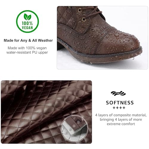STQ Women's Combat Boots Mid Calf Winter Boots thumbnail 3