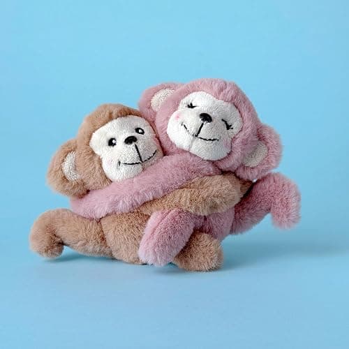 Plushland Magnetic Monkey Plush Pair - Couple Stuffed Animals Set Pairs Plush Toys for Best Friends & Kids - Huggable Monkey-Ready Emotional Support Toy with Charm 4 Inches(Huggable Monkey Pair) thumbnail 4