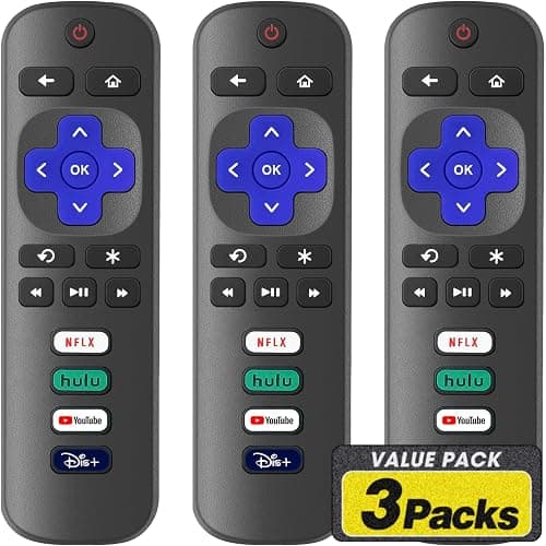 3 Pack Replacement Remote Control Only for Roku TV, Compatible for TCL Roku/Hisense Roku/Sharp/Philips/Onn Roku (Not for Roku Stick and Box) - Image 1