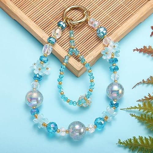 LEGENTLISUR Flower Phone Charm Cute Beaded Phone Wrist Strap for Camera Bag Keychain Wallet Pendants Decor thumbnail 3