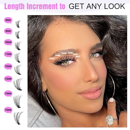 Pawotence Lash Extension Kit DIY 280pcs Individual Lash Clusters Kit 30D Cluster Eyelash Extensions Kit with Lash Bond and Seal, Lash Remover, Lash Tweezers for Self Use (30D, 8-15mm, All Kit) thumbnail 3