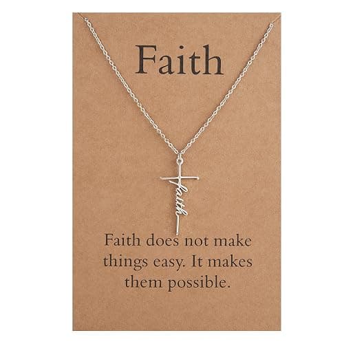 Lcherry Faith Cross Pendant Necklace for Women Religious Christian Jewelry Mother's Day Gifts for Women - Image 1