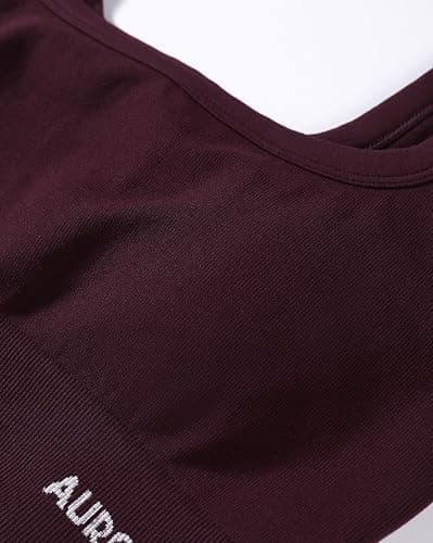 AUROLA Power Womens Square Back Basic Sports Bra - Square Neck Padded Low Impact Yoga Bra Workout Crop Top thumbnail 7