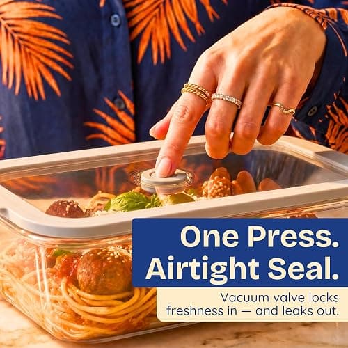 Non-Toxic Glass Food Containers with Lids, 2-Pack, 50 oz, Airtight, Gray | Plastic & BPA free. Glass body, glass lid & platinum silicone seal. Airtight & leakproof. Freezer & microwave safe. thumbnail 6