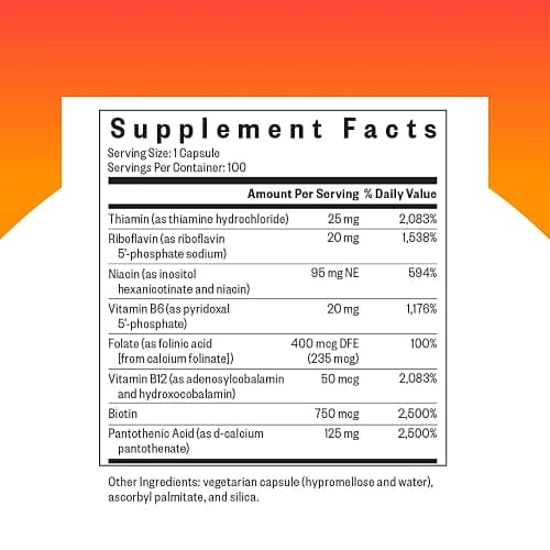 Seeking Health B Complex MF - Vitamin B Complex with Folate, Niacin, & Folinic Acid - Support Energy & Immune System Health with B Vitamins - 100 Capsules thumbnail 2