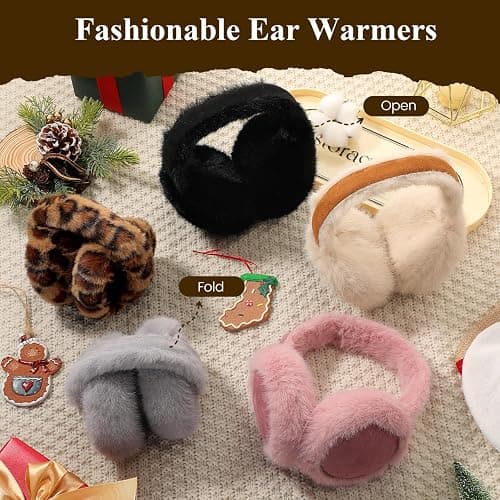 Clothirily EarMuffs for Women, Faux Fur Warm Ear Muffs for Winter, Foldable Winter Ear Covers, Fuzzy Ear Warmers for Women thumbnail 7