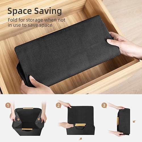 STORAGE MANIAC 2-Pack Large Laundry Hamper, 80L (21.1 Gal) Collapsible Laundry Basket with Bamboo Handles, Freestanding Waterproof Clothes Hamper for Laundry Room, Bedroom, Dorm, Towels, Toys, Black thumbnail 7