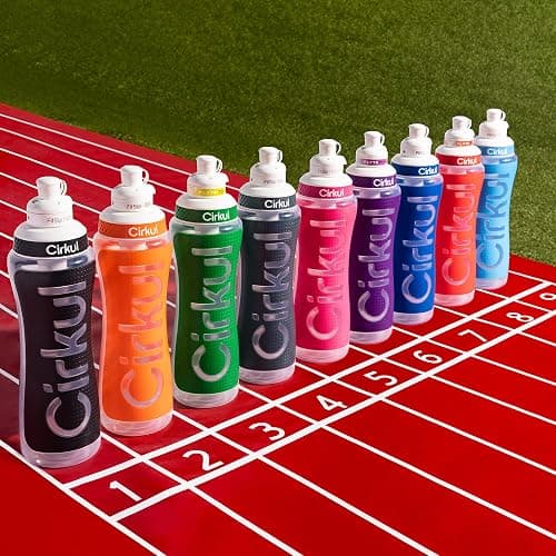 Cirkul 22oz. Black Plastic Grip Squeeze Water Bottle & Sport Lid, BPA-Free, Non-Slip Design for Gym, Biking & Sports with Flavor Cartridge Included (FitSip Mixed Berry) thumbnail 7