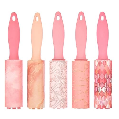 Expressions 5pc Mini Lint Rollers Value Pack - Colorful Compact Mini Lint Roller for Travel, Household Essentials Pet Hair Removal Tool & Lint Removers for Clothing (Pink) thumbnail 3
