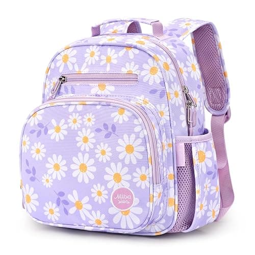 mibasies Toddler Backpack for Girls 2-4: Preschool Kindergarten Backpack - Cute Kids Backpacks for Girls - Daisy Purple - Image 1