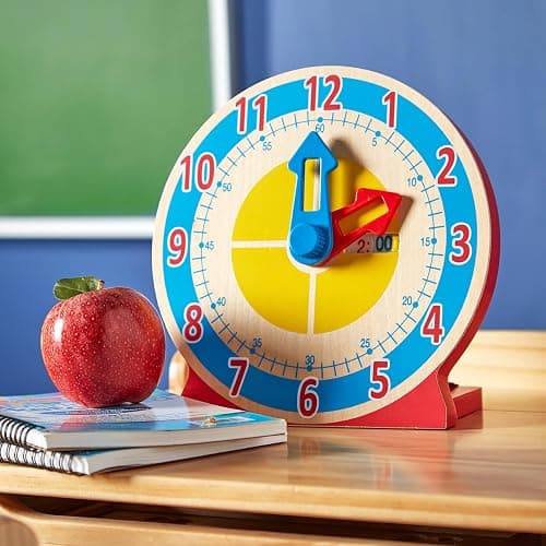 Melissa & Doug Turn & Tell Wooden Clock - Educational Toy with 12+ Reversible Time Cards thumbnail 9