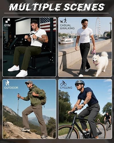Luis- Neer 4 Pack Men's Sweatpants Joggers with Pockets Open Bottom Gym Athletic Pants Baggy Workout Casual Running Clothing thumbnail 6