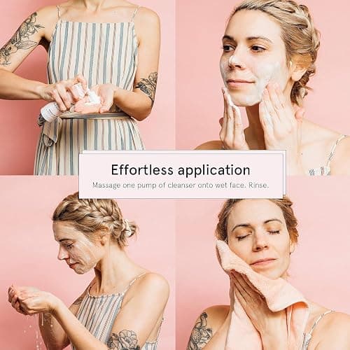 grace & stella Award Winning Hydrating Face Wash (150ml) - Gentle Foaming Facial Cleanser with Hyaluronic Acid, Rose Water, Aloe Vera - Moisturizing Cleansing Foam for Normal to Very Dry Skin - Vegan thumbnail 3