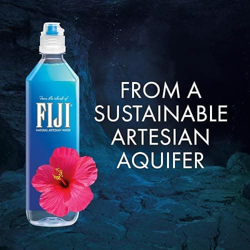 FIJI Natural Artesian Bottled Water 700mL / 23.7 Fl Ounce (Pack of 12) - Sports Cap - 100% Natural Electrolytes thumbnail 7
