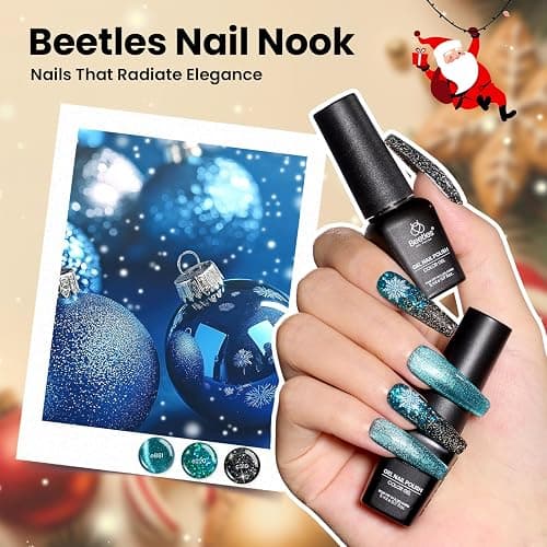 Beetles Gel Nail Polish Gift Set– Christmas Kaleidoscope 100 Vibrant Colors with Base & Top Coats Glitter Matte Glossy Finishes Cat Eye Pearl Nail Polish Nail Art Gift for Women Salon Home DIY Use thumbnail 6