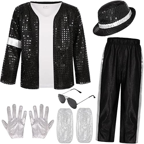 Woaproer Kids 80s 90s Pop Star Costume, Dance Party Outfit, Halloween Costume thumbnail 2