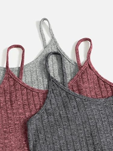 GORGLITTER Women's 3 Pack Pajamas Shorts Lounge Set Soft Sleepwear Pjs | Knit, Comfy Sleeveless Crop Top and Tie Front Shorts, Casual Matching Set for Spring Summer Fall thumbnail 3