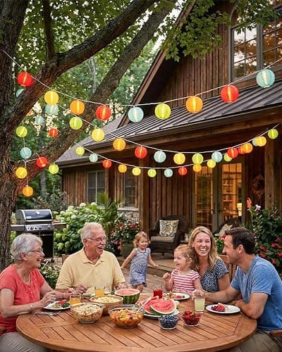 SUNSGNE Lantern String Lights, 8.5FT Indoor Lantern Christmas Lights with 10 LED Colorful Lanterns for Home Patio Party Wedding Bistro Indoor Bedroom Decoration thumbnail 7