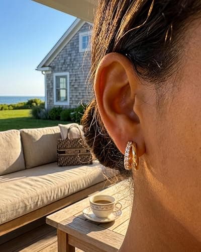 MUMREUES Gold Hoop Earrings for Women Huggie Hoop Earrings Jewelry Gifts | Hypoallergenic Earrings,Earrings for Sensitive Ears Women,Dainty Earrings for Women Trendy,Jewelry Gifts, thumbnail 8