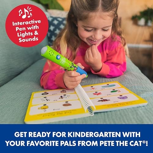 Educational Insights Hot Dots Pete The Cat Kindergarten Reading & Math Workbook - Kindergarten Workbooks with Interactive Pen, Homeschool Learning Books, Build Early Reading & Math Skills, Ages 5+ thumbnail 2