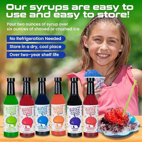12.7oz Snow Cone Syrups (6 Pack W/Cups/Straws) thumbnail 5