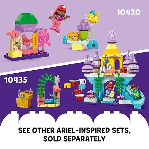 LEGO DUPLO Disney Ariel’s Magical Underwater Palace Building Set - The Little Mermaid Toy for Girls & Boys, Ages 2+ - Toddler Preschool Sensory Toy with Disney Princess Minifigure - 10435 thumbnail 6