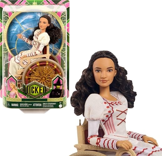 Mattel Universal Wicked Nessarose Fashion Doll & Accessories, Including Wheelchair, with Brown Curly Hair, Poseable & Removable Ballroom Look - Image 1