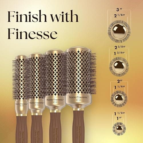 Olivia Garden NanoThermic Ceramic + Ion Round Thermal Hair Brush - Not Electrical - Professional Blowout Brush for Normal to Thick Hair thumbnail 2