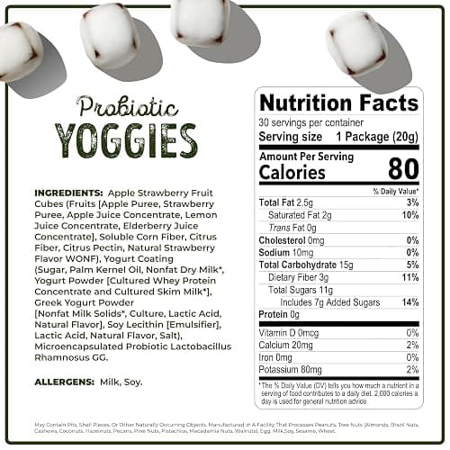 Nature's Garden Probiotic Strawberry Yoggies 21oz (30 x 0.7oz) Pack of 2 | Yogurt Covered Real Fruit Bites, High Fiber, Gluten Free, No Artificial Flavors and Colors, On-the-Go Snack for Adults & Kids thumbnail 2