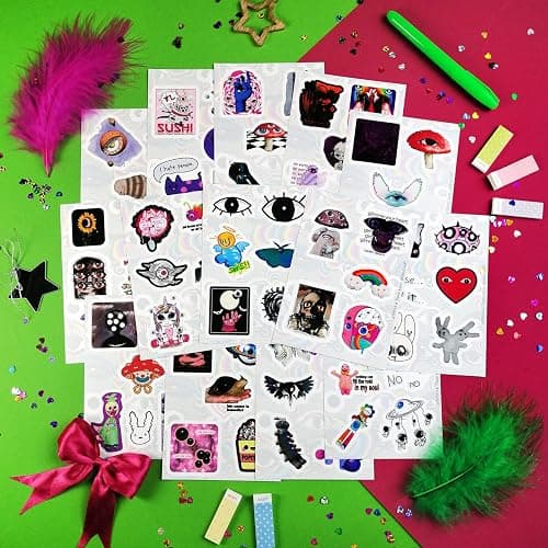 BulbaCraft 100Pcs Weirdcore Stickers, Weird Stickers for Adults, Weird Gifts, Psychedelic Decals, Trippy Decals, Weirdcore Accessories, Gifts for Women & Men thumbnail 2