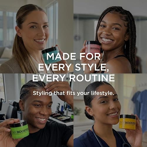 Style Factor Edge Booster Strong Hold Water-Based Pomade | Formulated with Argan Oil for Moisture & High Shine | Long Lasting Edge Control Gel | Sweat Peach, 3.38 oz thumbnail 5