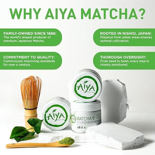 Aiya Authentic Japanese Premium First Harvest Ceremonial Grade Matcha Green Tea Powder - Vegan-Friendly, Zero Sugar, Gluten-Free - 30g Tin thumbnail 7