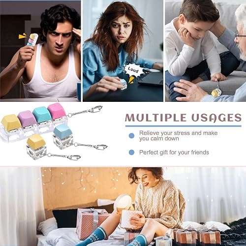 Taiyin 3 Pcs Keyboard Toy Clicker Keyboard Fidget Keychain Decompression Toys Button Stress Relief Gifts for Adult to Relief Stress Pass The Time (Normal Style) thumbnail 6