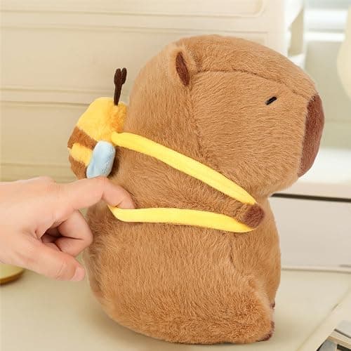 Ditucu Cute Capybara Plush with Bee Backpack Kawaii Capibara Stuffed Animal Toys Plushies Gifts for Kids Brown 17 inch thumbnail 5