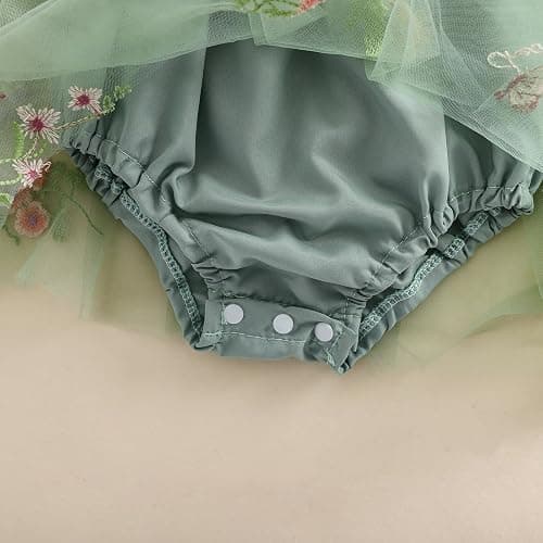 Newborn Infant Baby Girls Clothes Flower Butterfly Embroidery Sleeveless Romper Tulle Mesh Dress Toddler Bodysuit thumbnail 6