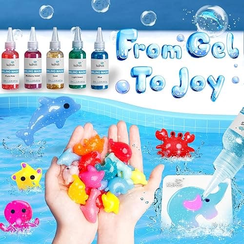 Kiditos Magic Water Elf Toy Kit–Squishies for Kids, 10 Gels & 6 Molds, Magic Gel Water Pets Sensory Toy, Fun DIY Craft Kit, Party Favors, Birthday & Christmas Gifts for Kids Ages 3+ thumbnail 5