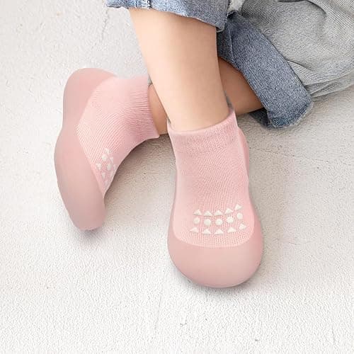 Infant Walking Shoes Baby Sock Shoes with Soft Rubber Sole, Non-Slip Toddler Slippers for boys and girls, Breathable Sneakers thumbnail 3