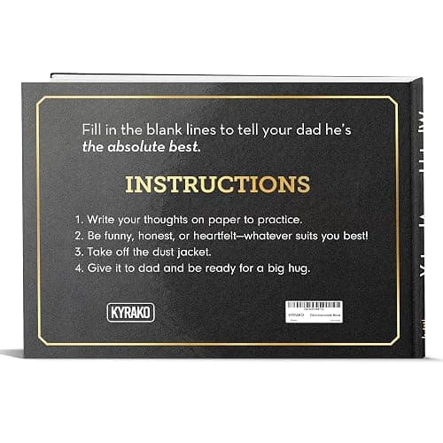 KYRAKO Fathers Day Gift for Dad from Daughter, Son, Kids - What I Love about Dad Book, Fill-in-the-Blank Book for Dad: Fun Prompt Notebook to Share Memories, Thoughtful Birthday Present & Keepsake thumbnail 5