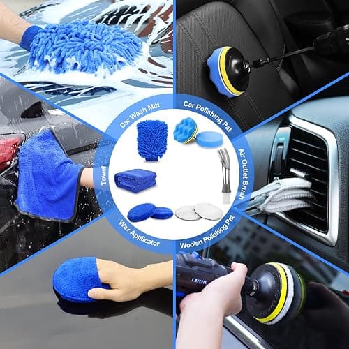 TTRCB 27Pcs Car Detailing Kit, Car Detailing Brush Set, Auto Detailing Drill Brush Set, Car Detailing Brushes, Car Wash Kit, Car Accessories, Car Cleaning Tools Kit for Interior, Exterior, Wheels thumbnail 6