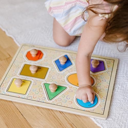 Melissa & Doug Deluxe Jumbo Knob Wooden Puzzle - Geometric Shapes (8 pcs) thumbnail 7