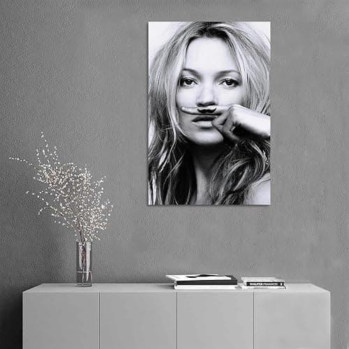 Kate Moss Black And White Pretty Art Posters Poster Decorative Painting Canvas Wall Art Living Room Posters Bedroom Painting 16x24inch(40x60cm) thumbnail 5