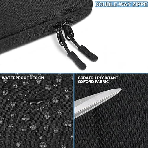 Laptop Sleeve Bag 14 inch, Shockproof Protective Computer Cover with Accessories Pocket, Portable Laptop Case Compatible for 14 inch MacBook Air/Pro, Dell, HP, Acer, Asus, Lenovo, Black thumbnail 5