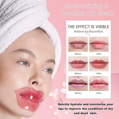 32 Pairs Eye Masks & Lip Mask Set, Moisturizing, 24K Crystal Gel Collagen | Eye Patches Smooth Fine Lines,for Puffy Eyes Dark Circles,Moisturizes Lip Mask,Remove Dead Skin From Lips,Anti-Aging Skincare thumbnail 3